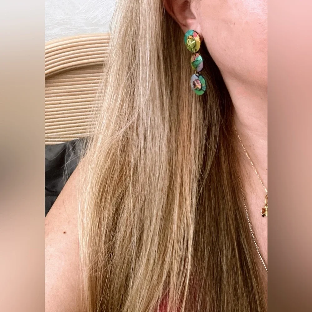 Hand painted earrings - Picture 3 of 8